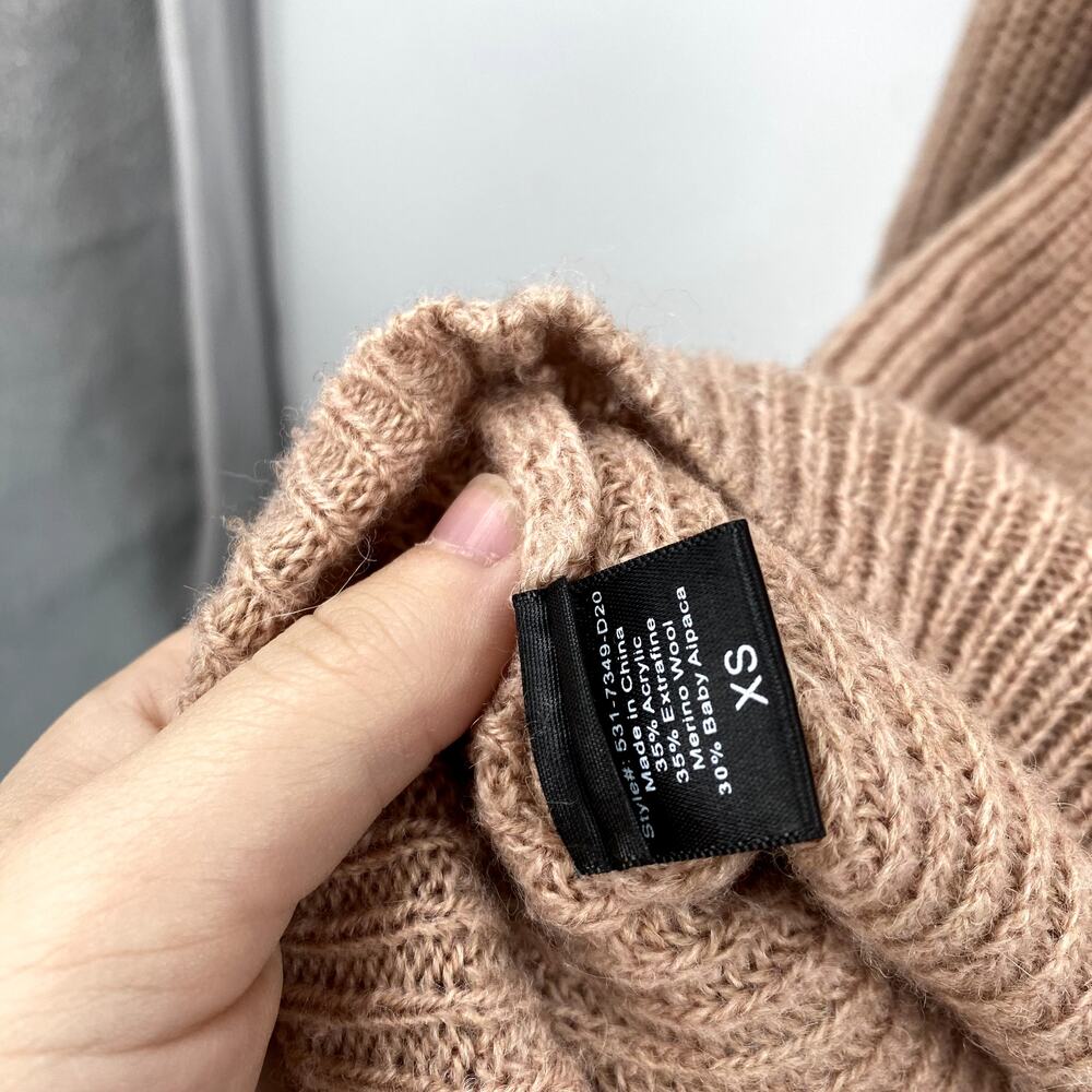 Jenni Kayne XS Tan Knit Merino Wool Alpaca Cabin Sweater - Picture 5 of 5